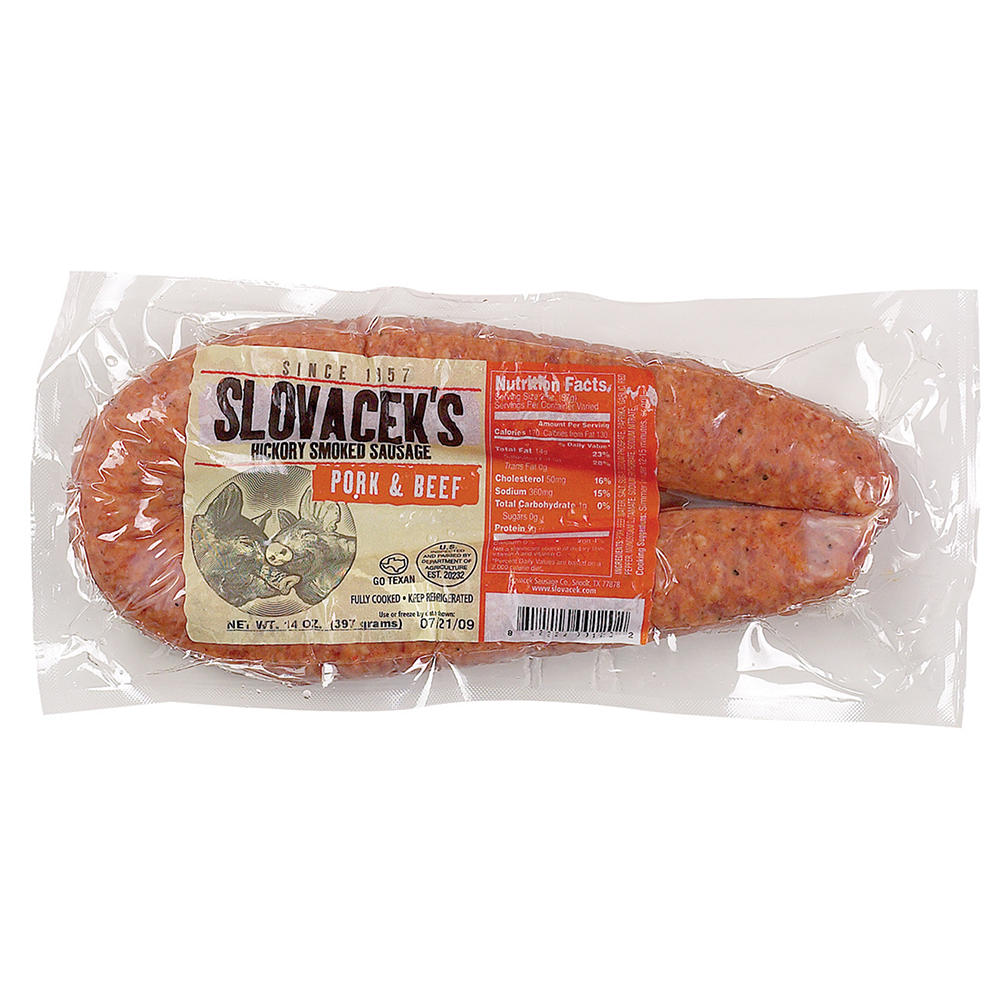 SLOVACEK'S Pork & Beef Hickory Smoked Sausage, 14 oz