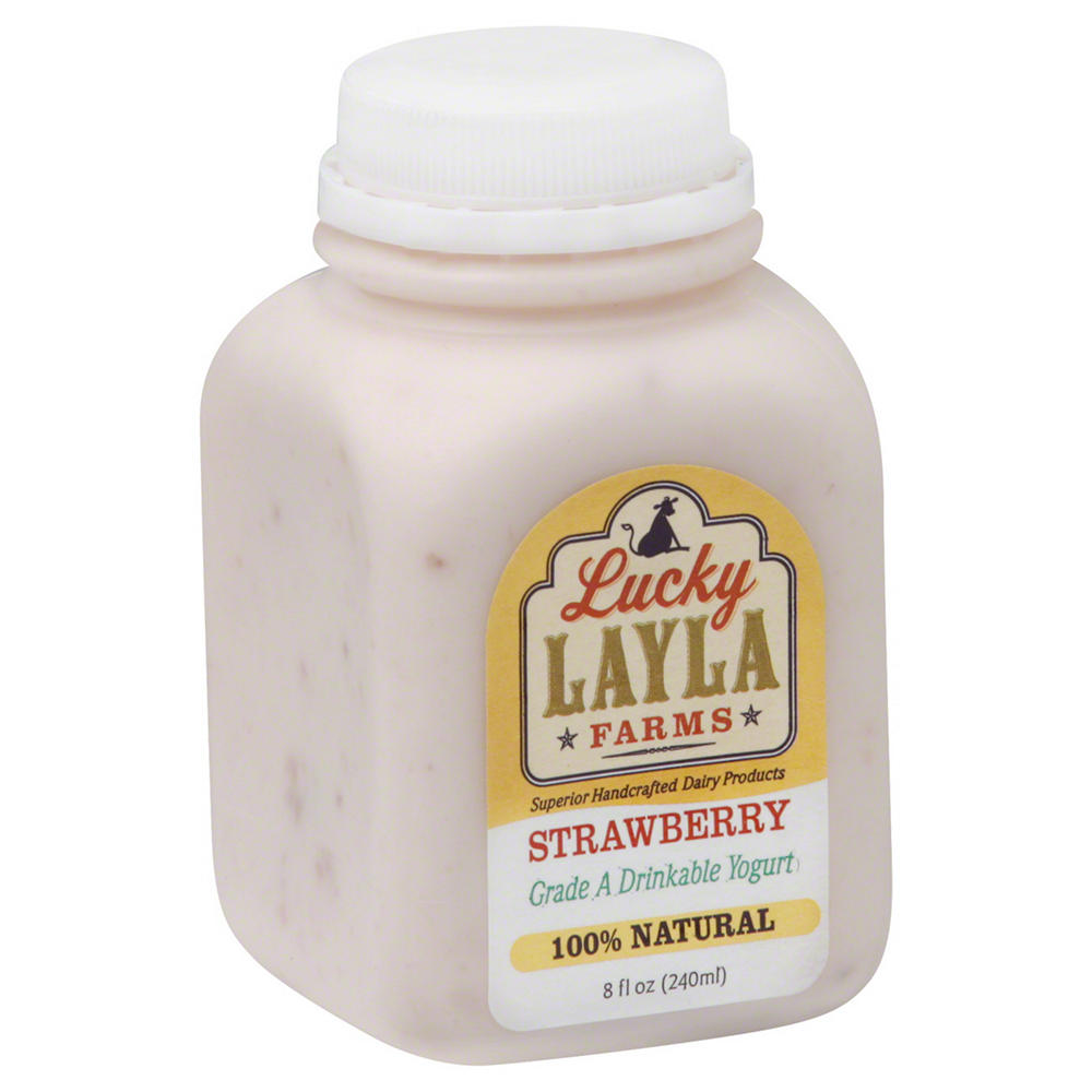 Lucky Layla Strawberry Yogurt Drink, 8 oz