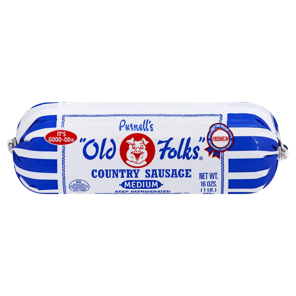 Purnell's Old Folks Country Pork Breakfast Sausage - Medium Spicy, 16 oz