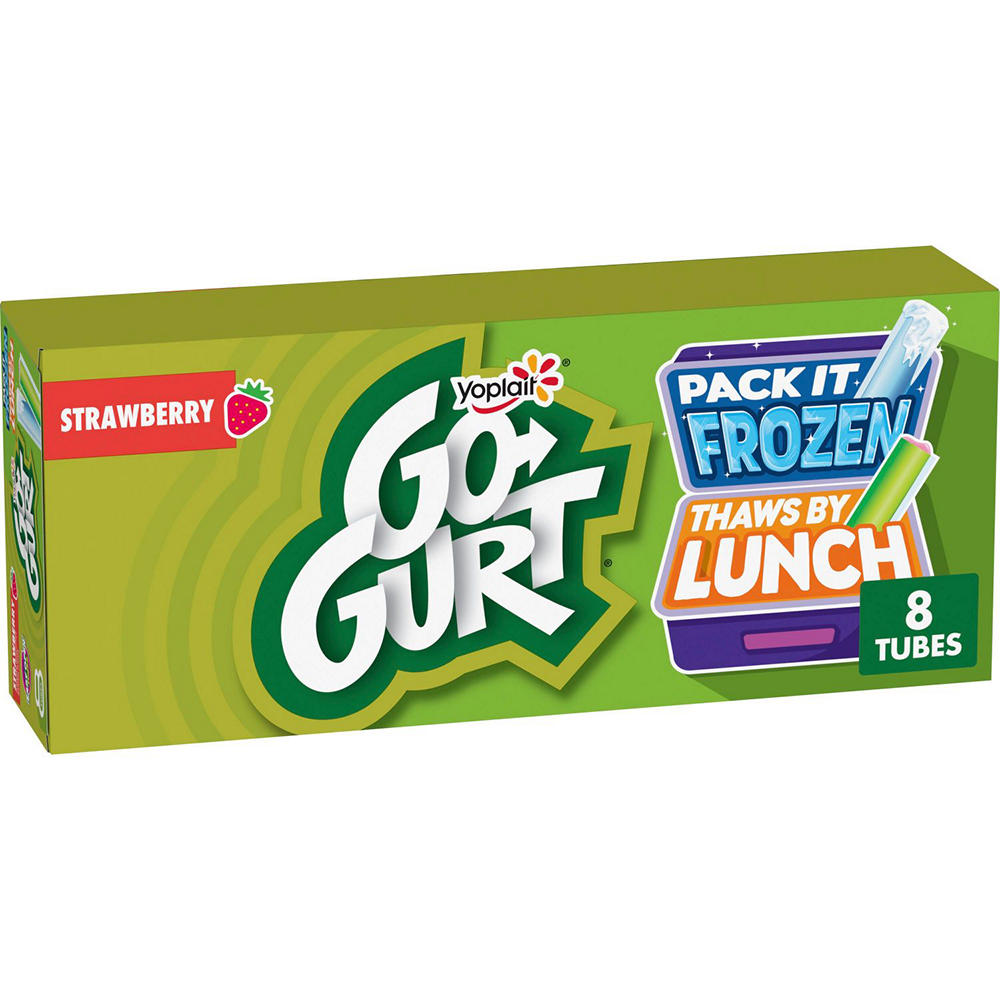Yoplait GoGurt Low-Fat Strawberry Yogurt Tubes, 8 ct
