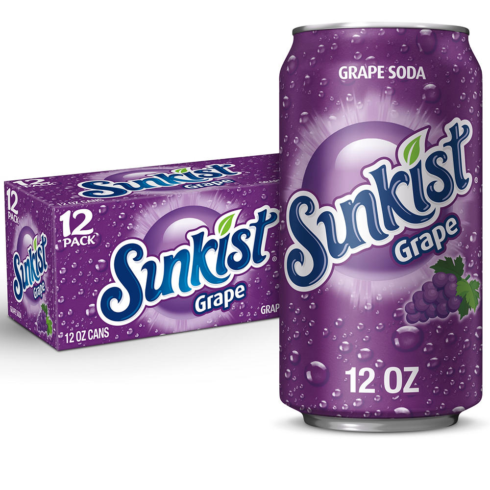 Sunkist Grape Soda 12 pk Cans, 12 oz