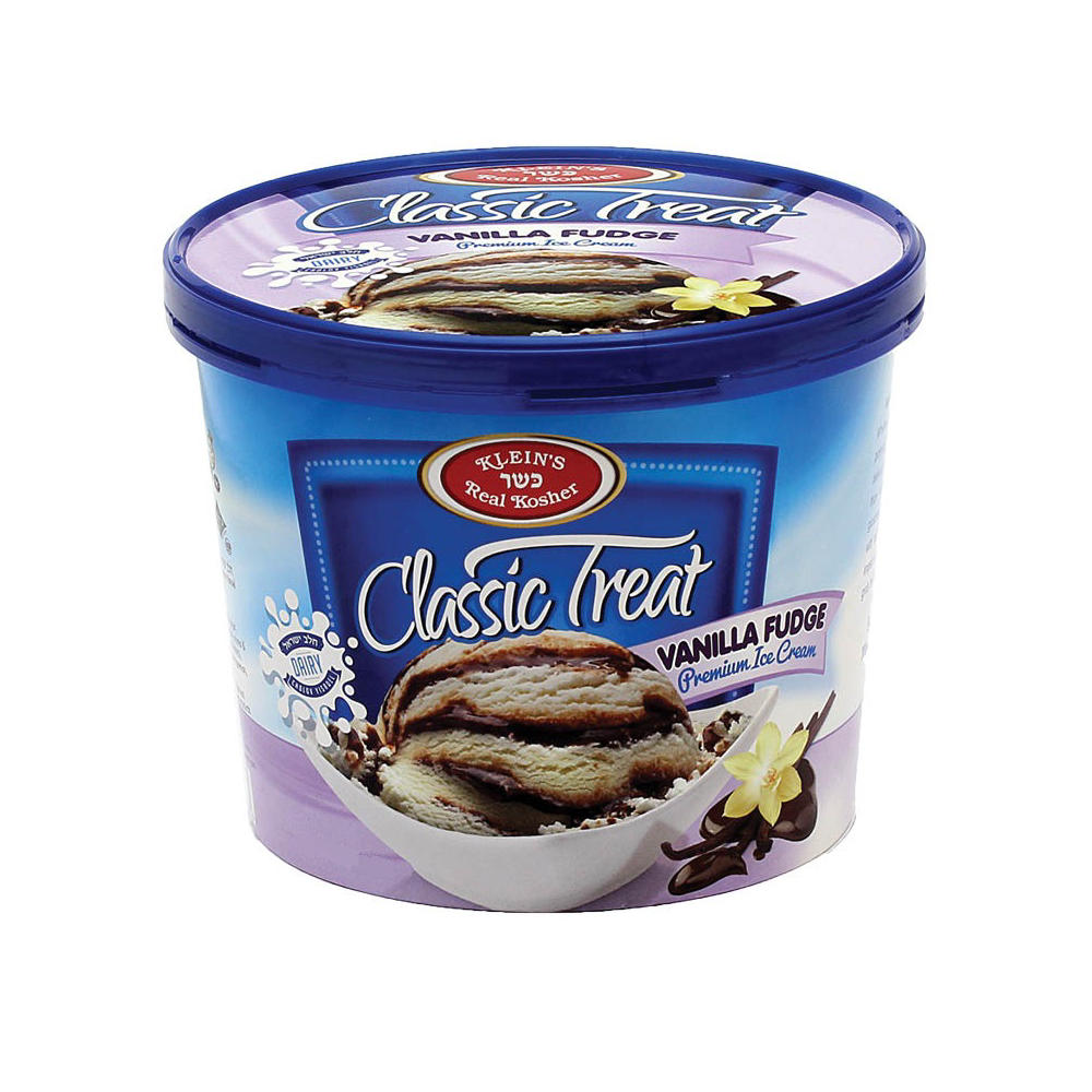 Klein's Kosher Vanilla Fudge Ice Cream, 1/2 gal