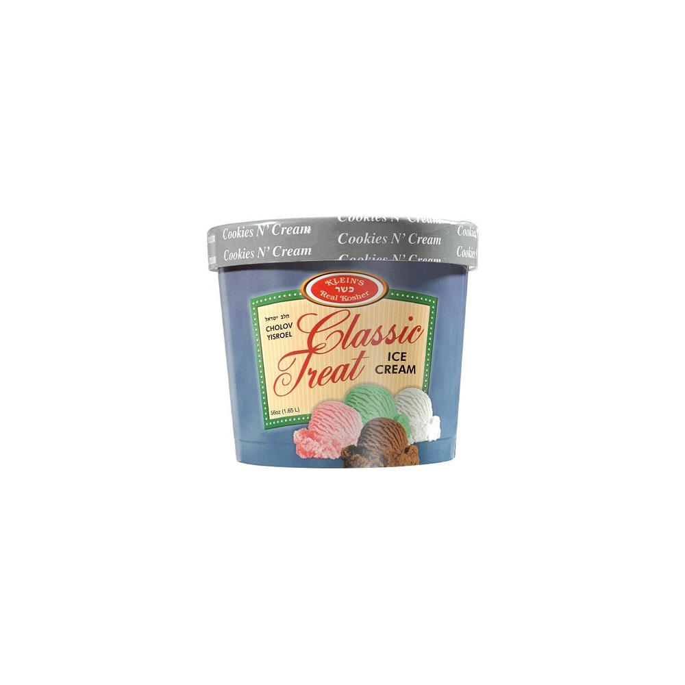 Klein's Kosher Cookies N' Cream Ice Cream, 56 oz