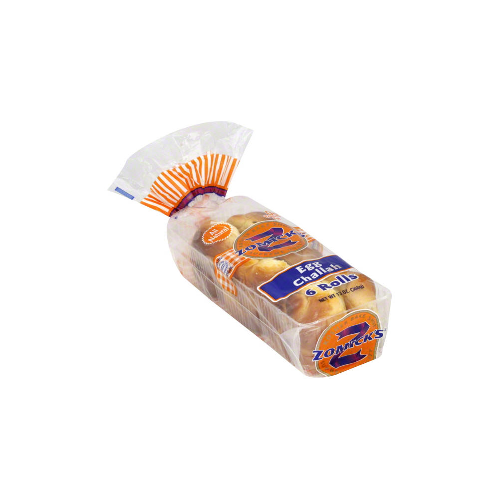Zomick's Kosher Egg Challah Rolls Bread, 6 ct