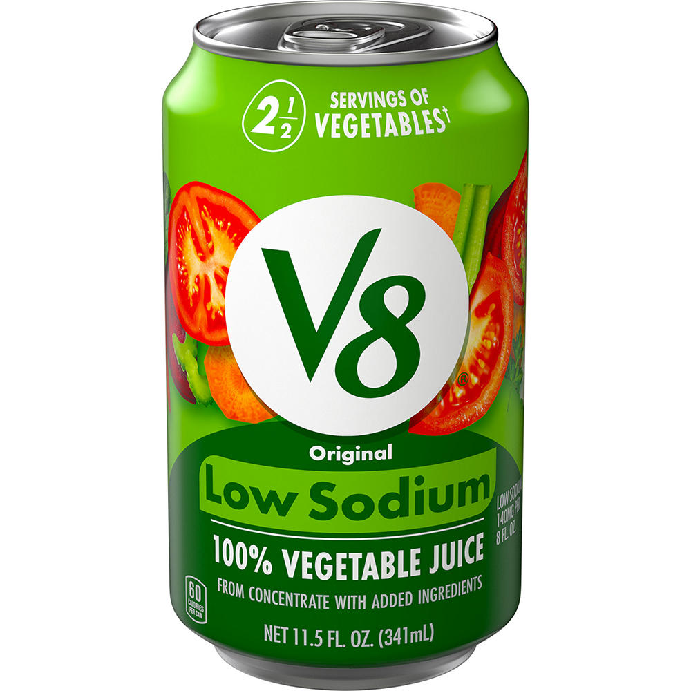 V8 Low Sodium Original 100% Vegetable Juice, 11.5 oz