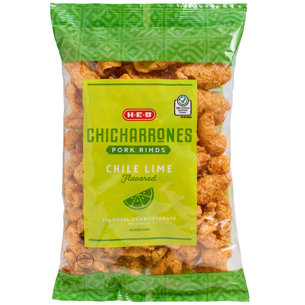 H-E-B Chicharrones Pork Rinds - Chile Lime, 5 oz