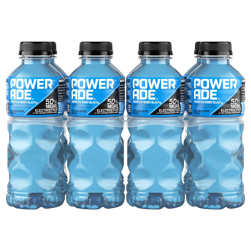 Powerade Mountain Berry Blast Electrolyte Sports Drink 8 pk Bottles, 20 oz