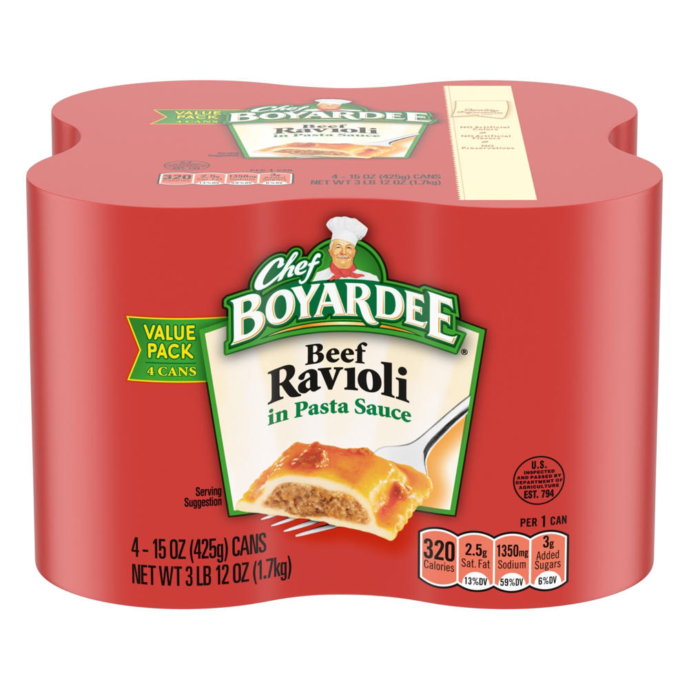 Chef Boyardee Beef Ravioli, 4 ct