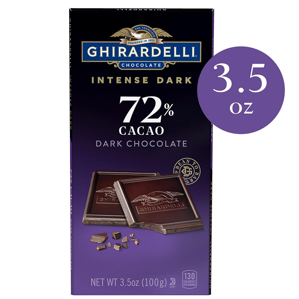 Ghirardelli Intense Dark 72% Cacao Chocolate Bar, 3.5 oz