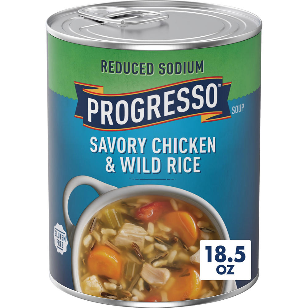 Progresso Reduced Sodium Savory Chicken & Wild Rice Soup, 18.5 oz