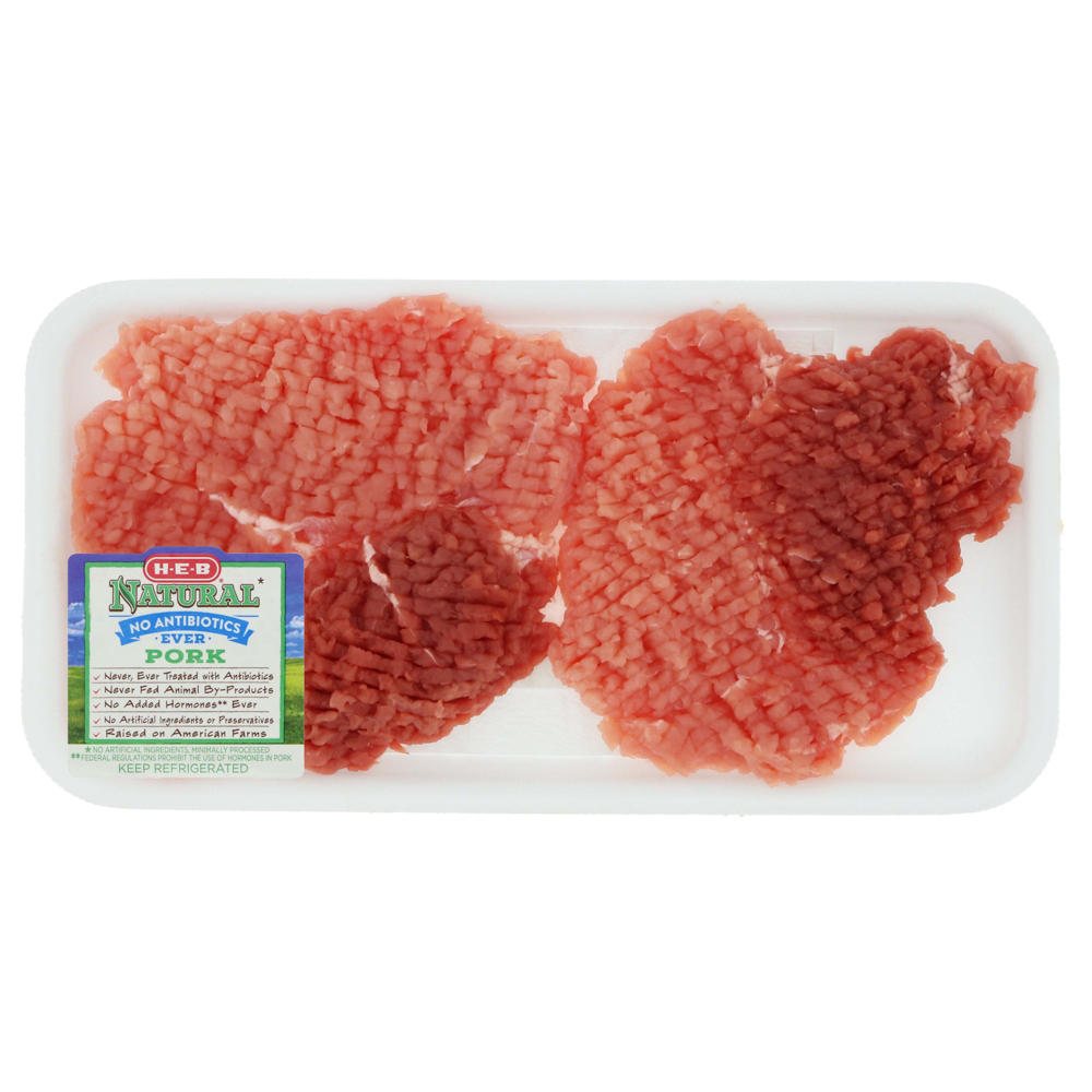 H-E-B Natural Pork Cube Steak, Avg. 0.75 lb