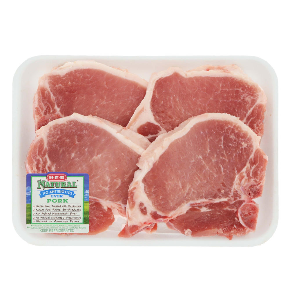 H-E-B Natural Bone-in Center Rib Pork Chops, Avg. 1.59 lbs