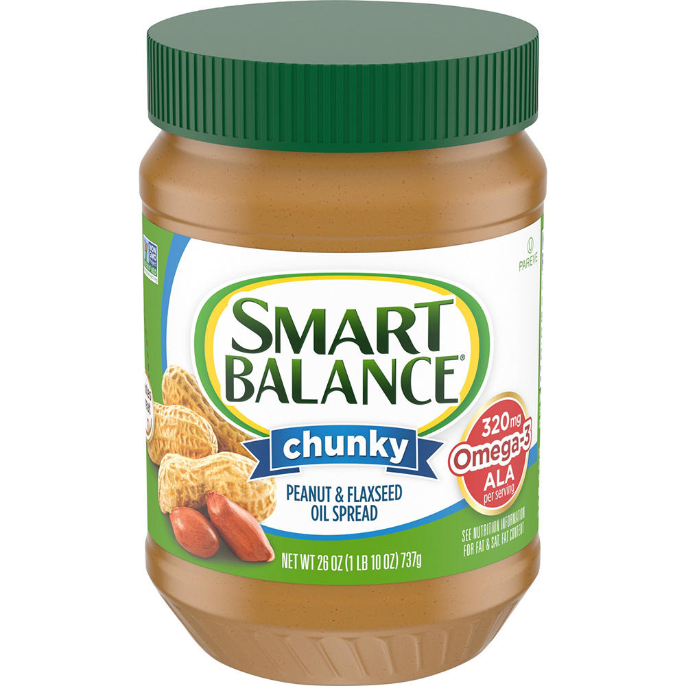 Smart Balance Chunky Natural Peanut Butter & Flaxseed Oil Spread, 26 oz