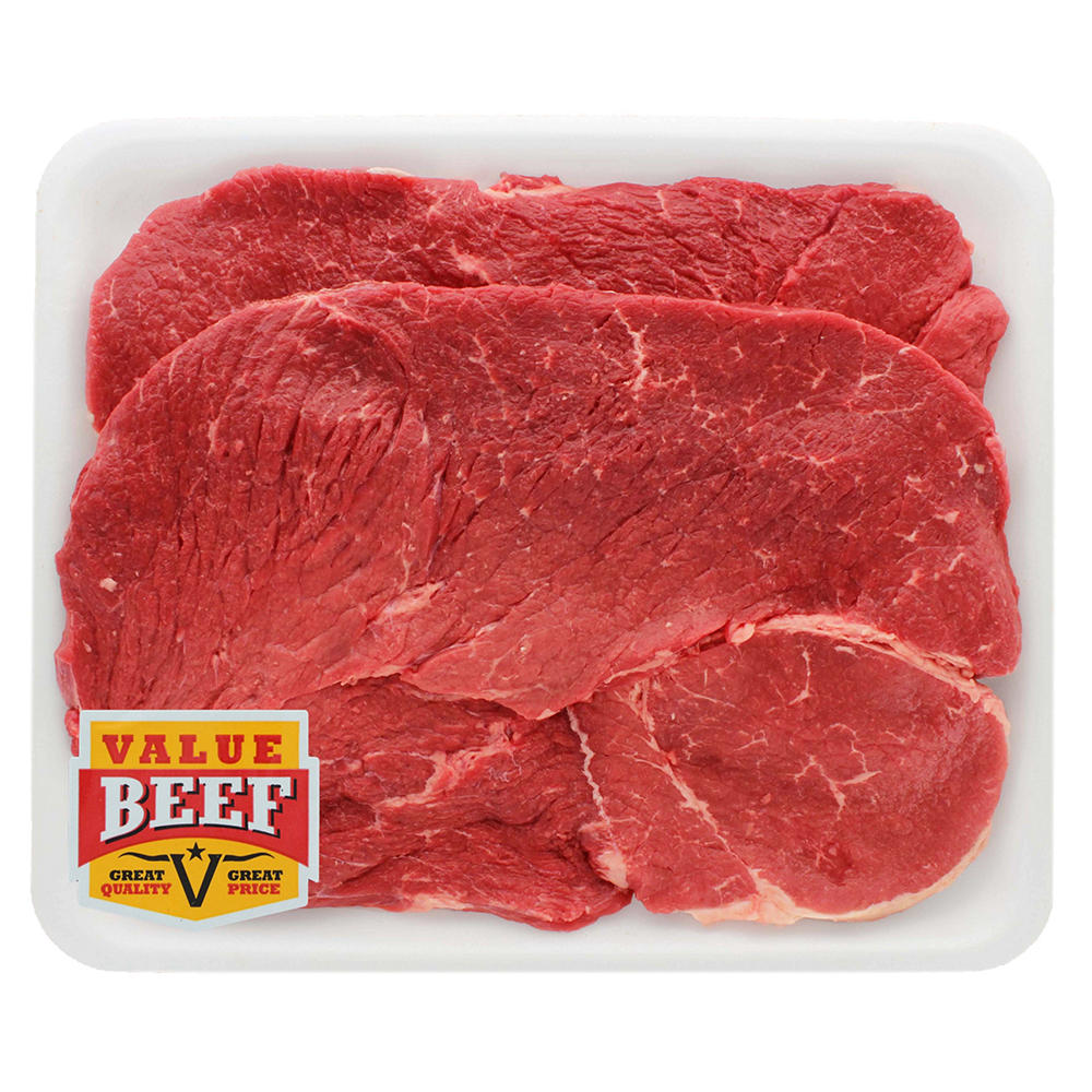 H-E-B Beef Round Steak Boneless Value Beef, Value Pack , Avg. 1.25 lbs