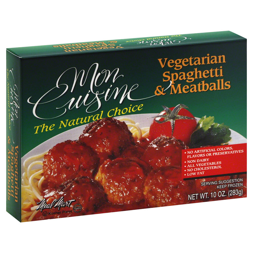 Mon Cuisine Spaghetti & Meatballs, Vegetarian, 10 oz