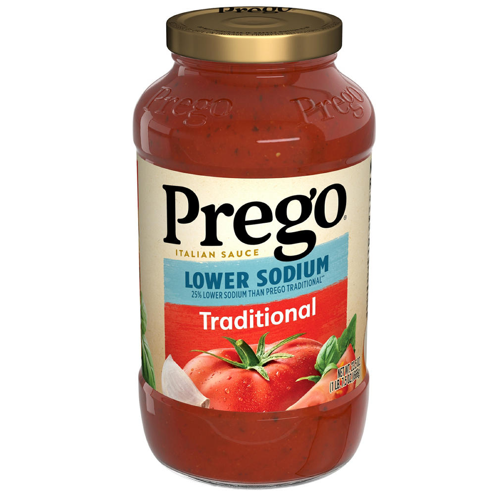 Prego Traditional Lower Sodium Pasta Sauce, 23.5 oz