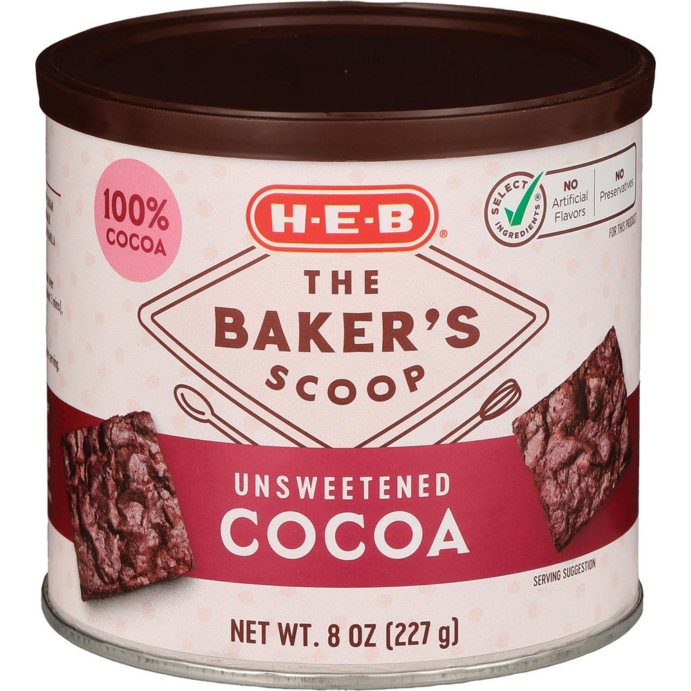 H-E-B The Baker's Scoop Unsweetened Cocoa, 8 oz