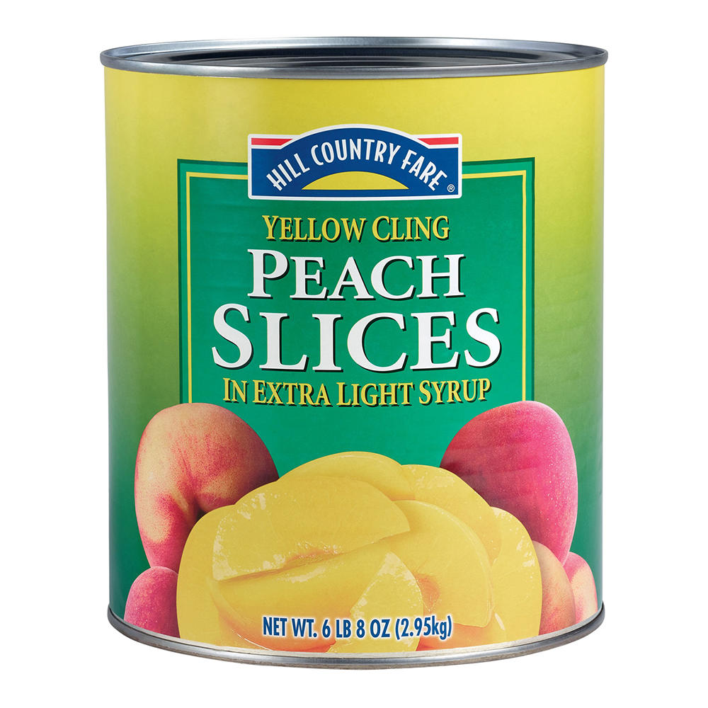 Hill Country Fare Sliced Yellow Cling Peaches – Extra Light Syrup, 106 oz