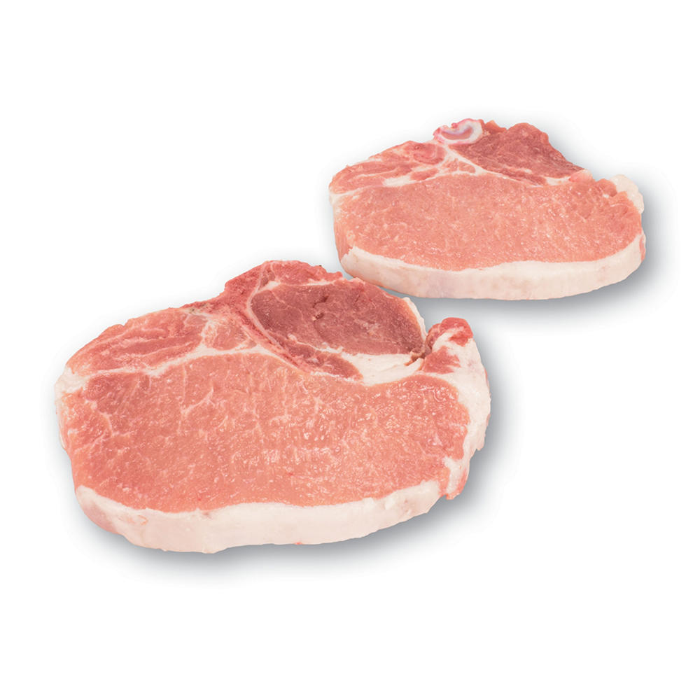 H-E-B Natural Bone-in Center Loin Pork Chops, Thin Cut - Value Pack, Avg. 2.5 lbs