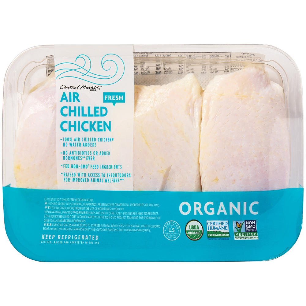 Central Market Organic Air-Chilled Bone In Chicken Thighs, Avg. 1.4 lbs