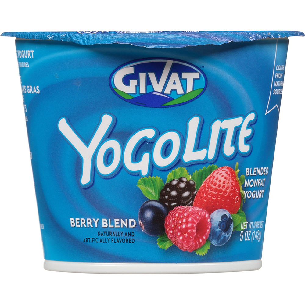 Givat Kosher Yogolite Blended Nonfat Yogurt - Berry Blend, 5 oz