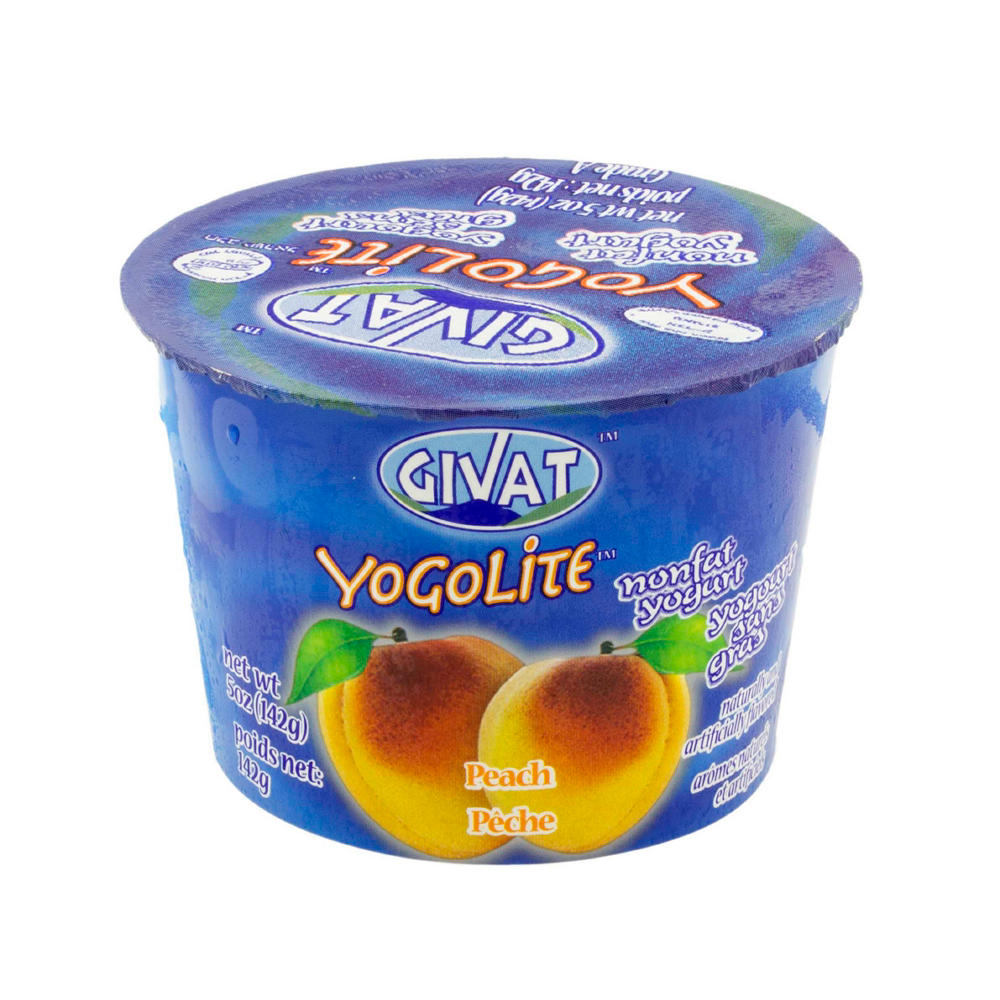 Givat Yogolite Peach Yogurt, 4.5 oz