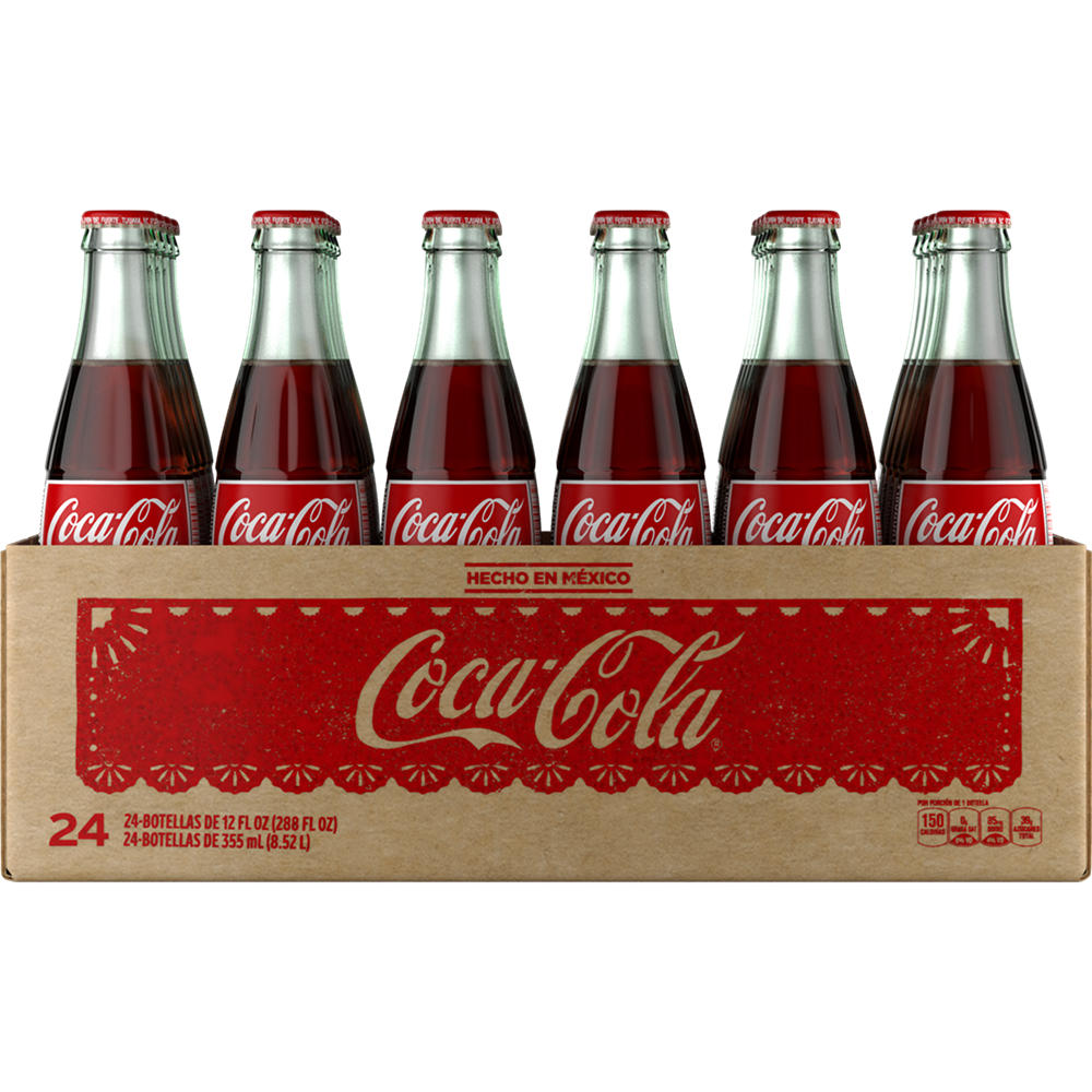 Coca-Cola Mexican Coke Soda Soft Drink 24 pk Glass Bottles, 12 oz