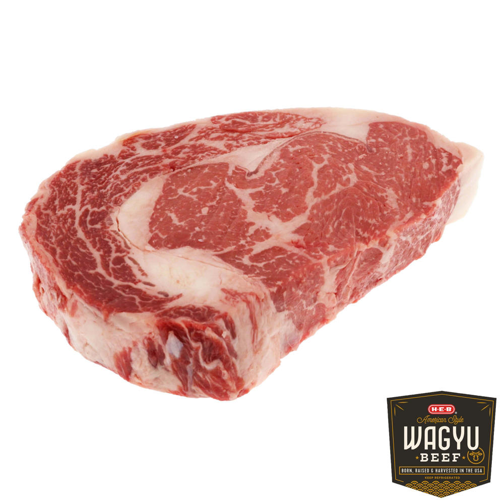 H-E-B American Style Wagyu Beef Boneless Ribeye Steak, Avg. 1.18 lbs