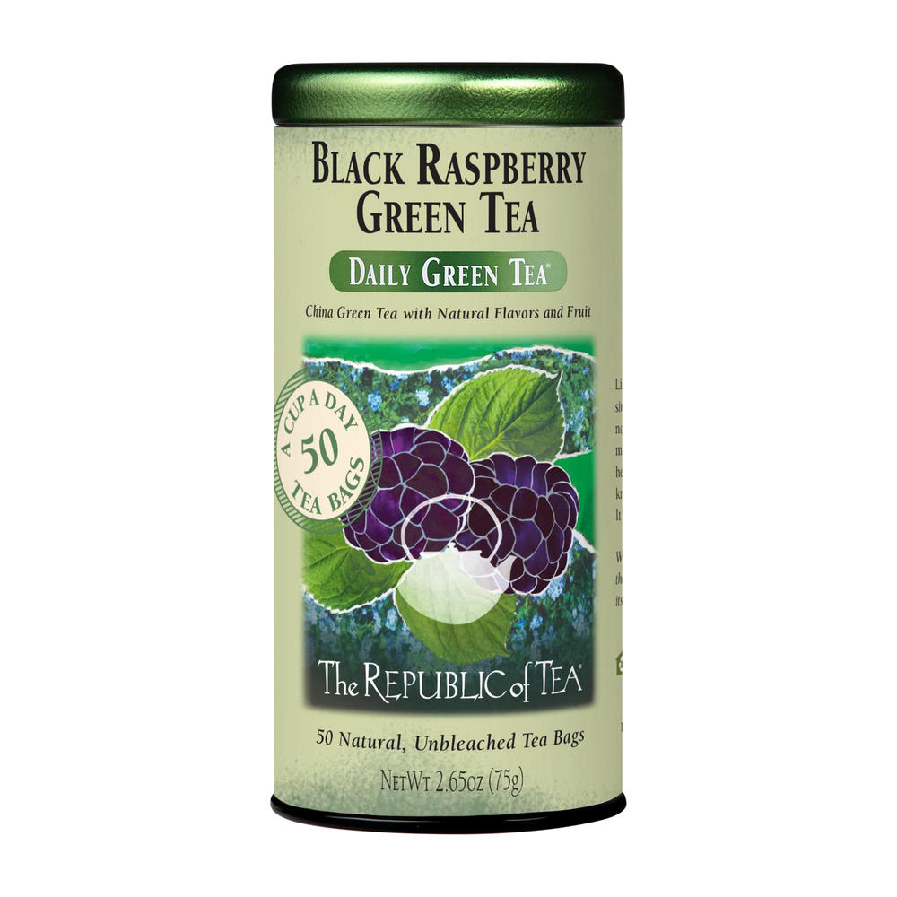 The Republic of Tea Black Raspberry Green Tea Bags, 50 ct