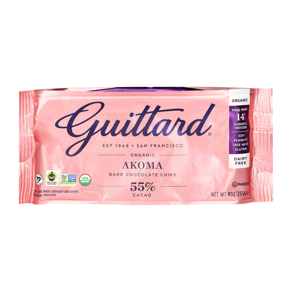 Guittard Organic Akoma Extra Semi-Sweet Dairy Free Chocolate Chips, 9 oz