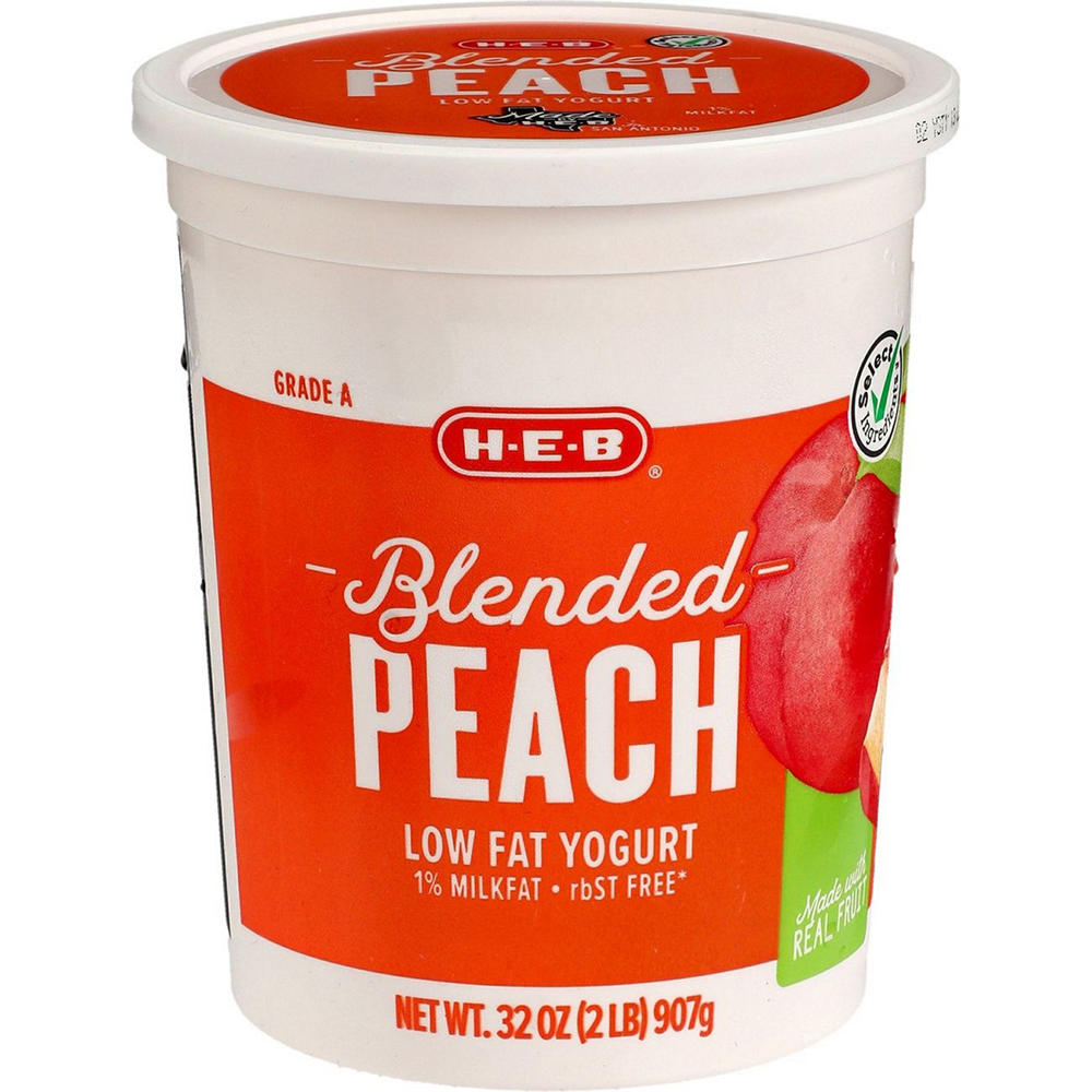 H-E-B Blended Peach Low-Fat Yogurt, 32 oz