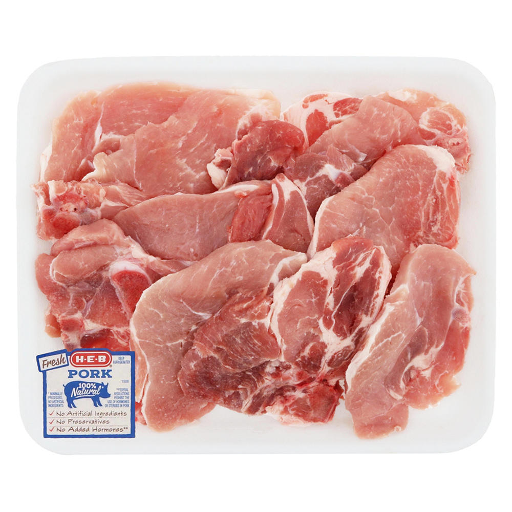 H-E-B Bone-in Pork Loin End Cuts - Value Pack, Avg. 2.4 lbs