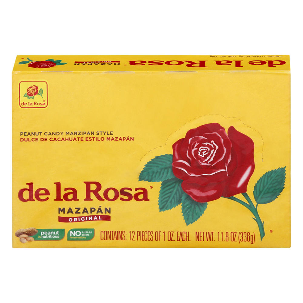 De La Rosa Mazapan Original Peanut Candy, 12 ct