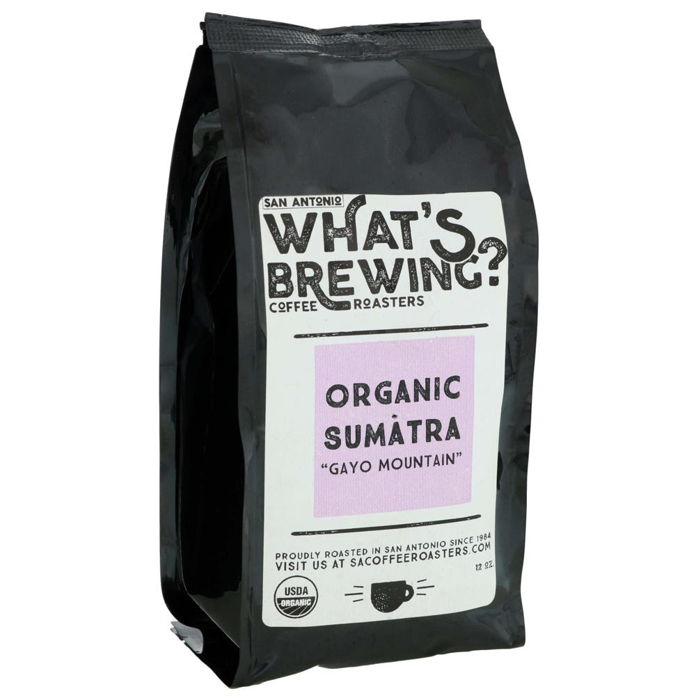 What's Brewing Organic Sumatra Ground Coffee, 12 oz