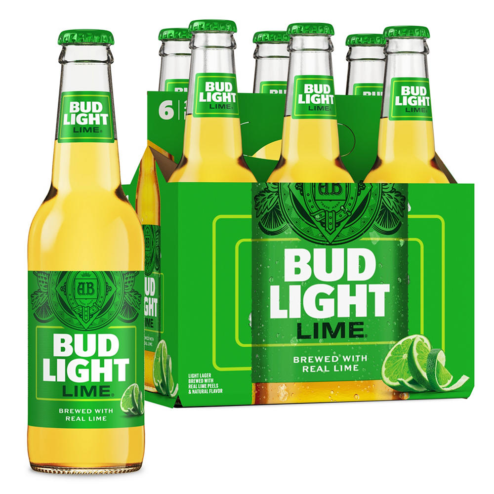 Bud Light Lime American Lager Beer Bottles, 6 pack, 12 oz