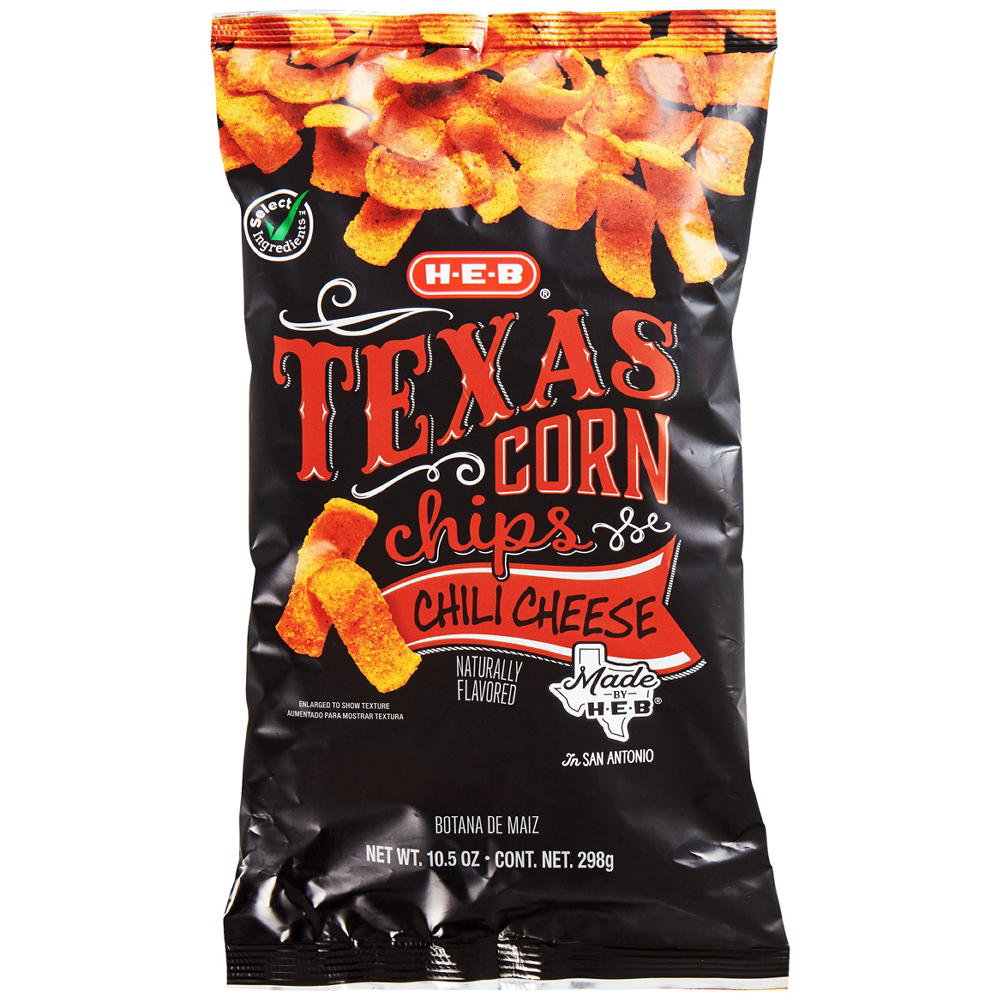 H-E-B Texas Corn Chips - Chili Cheese, 10.5 oz