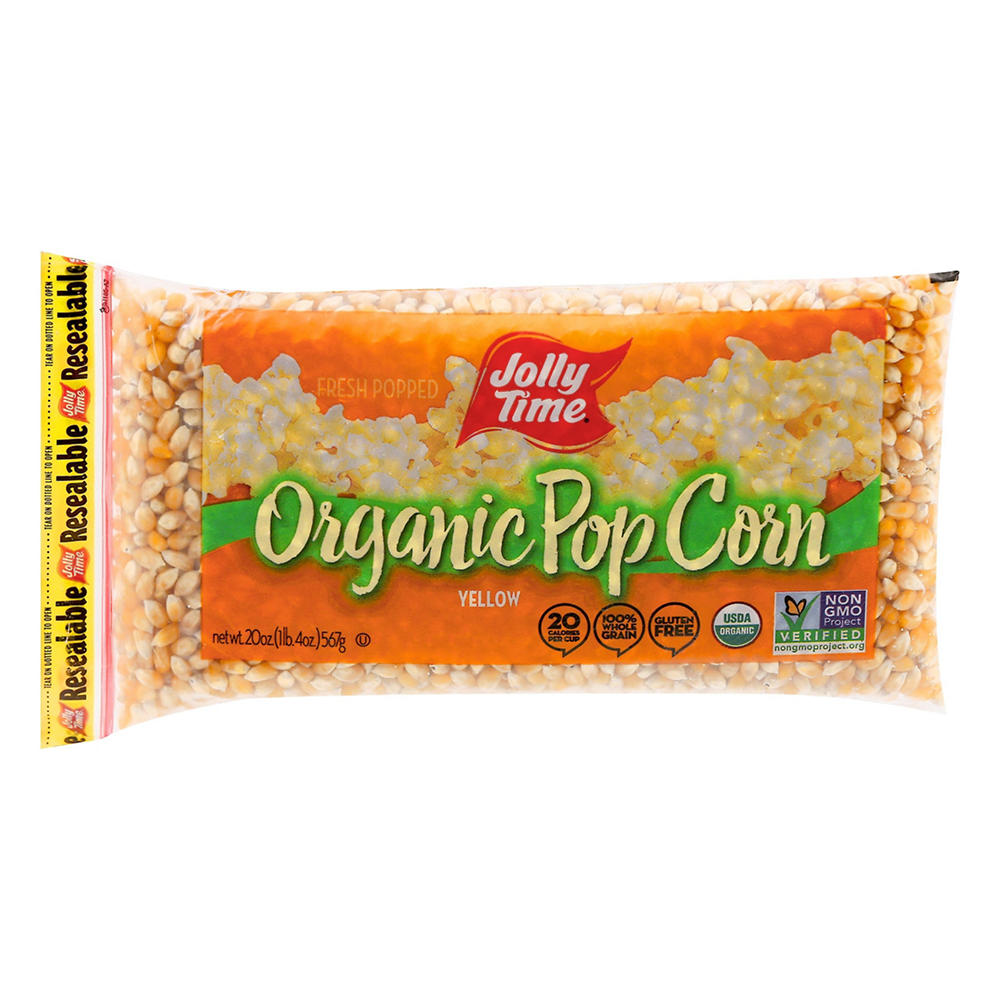 Jolly Time Organic Yellow Popcorn Bag, 20 oz