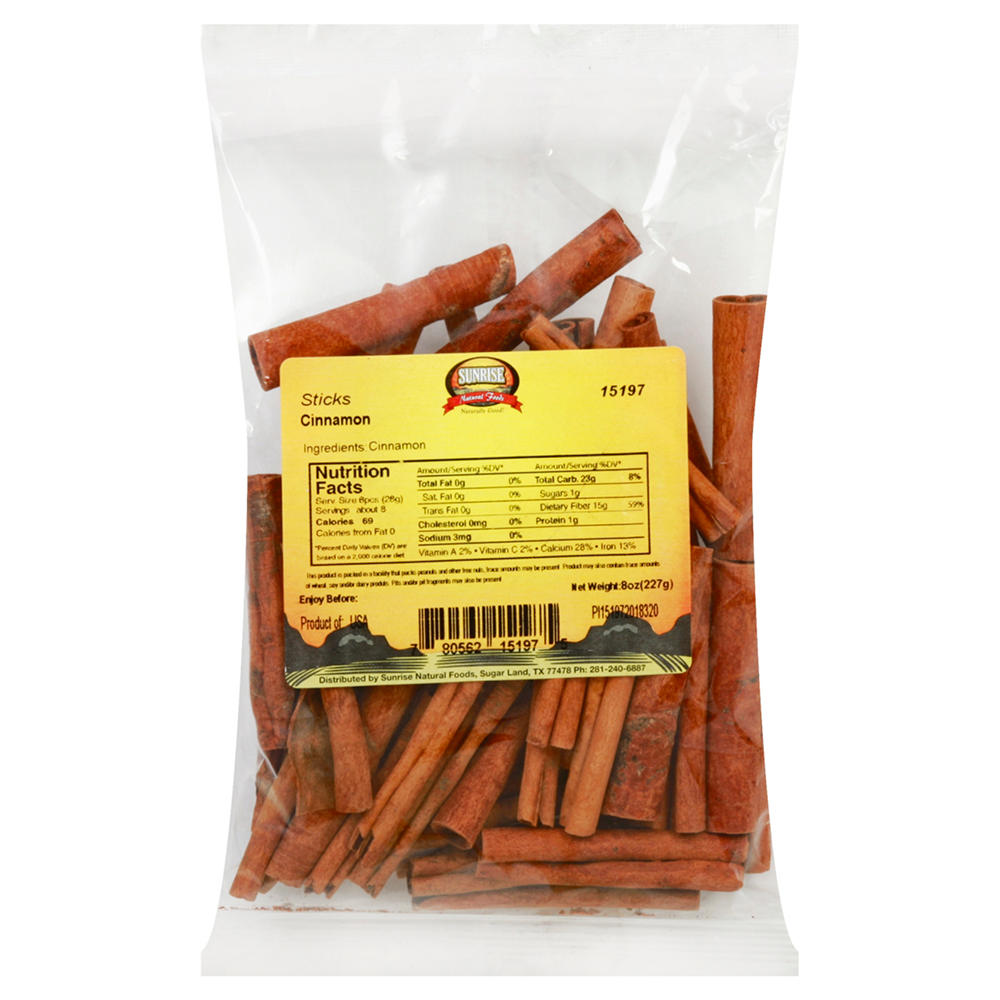 Sunrise Natural Foods Cinnamon Sticks, 8 oz