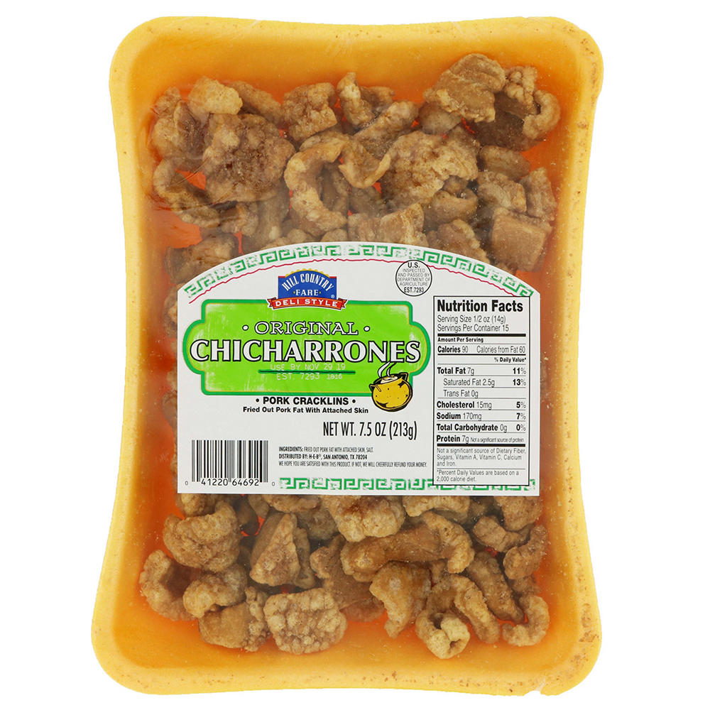 Hill Country Fare Deli-Style Chicharrones Pork Cracklins - Original, 7.5 oz