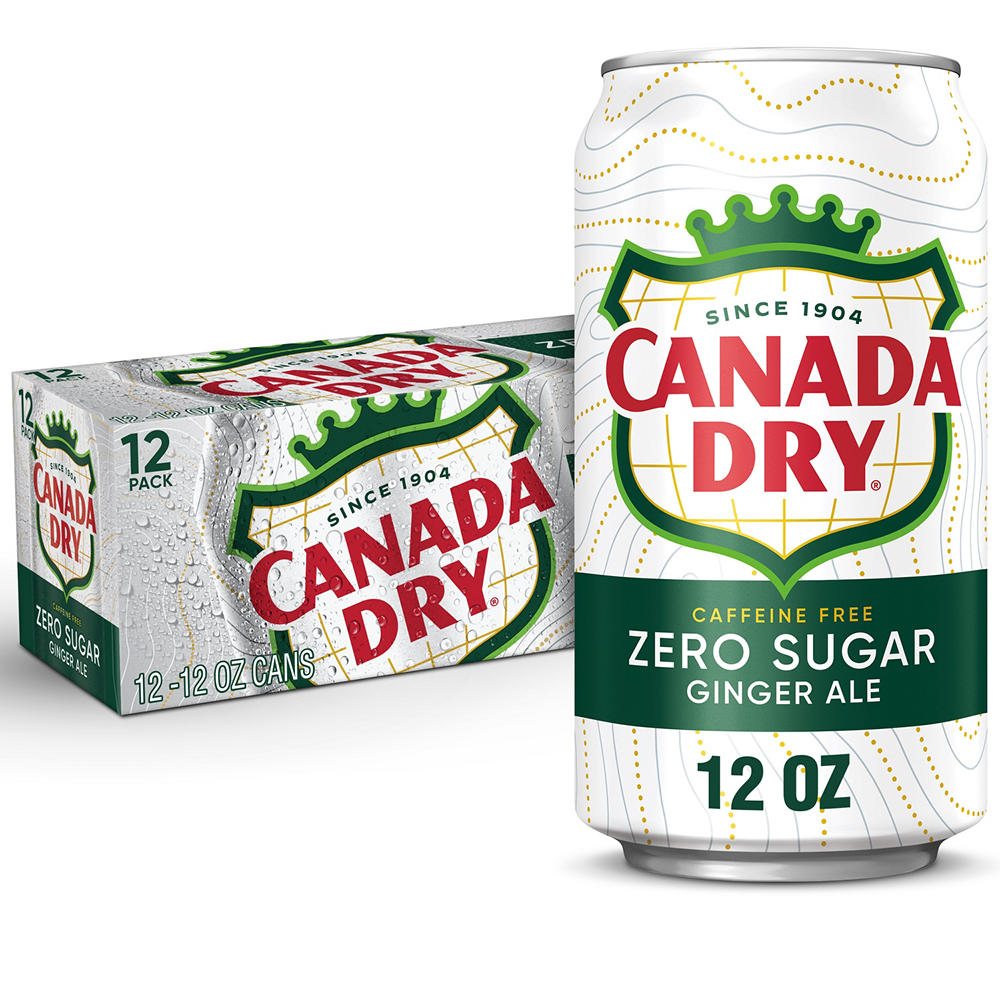 Canada Dry Zero Sugar Ginger Ale Soda 12 pk Cans, 12 oz