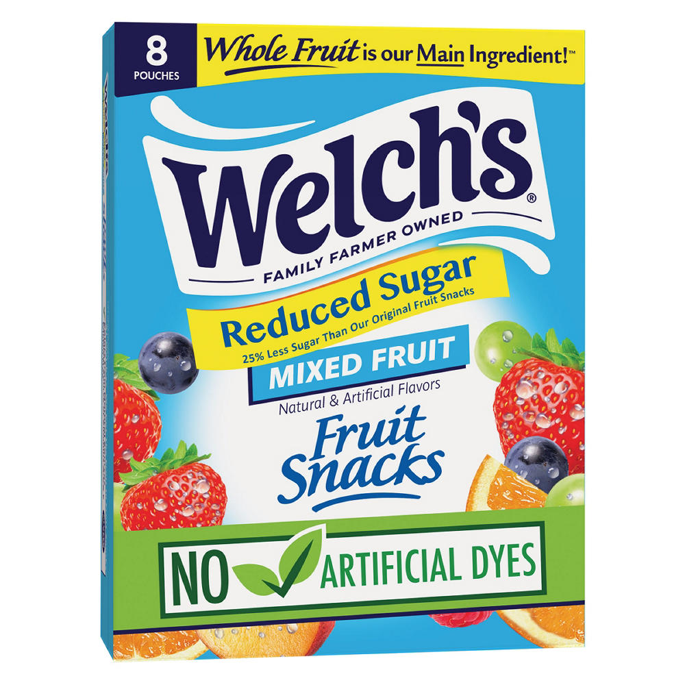 Welch's Reduced Sugar Mixed Fruit Snacks, 8 ct