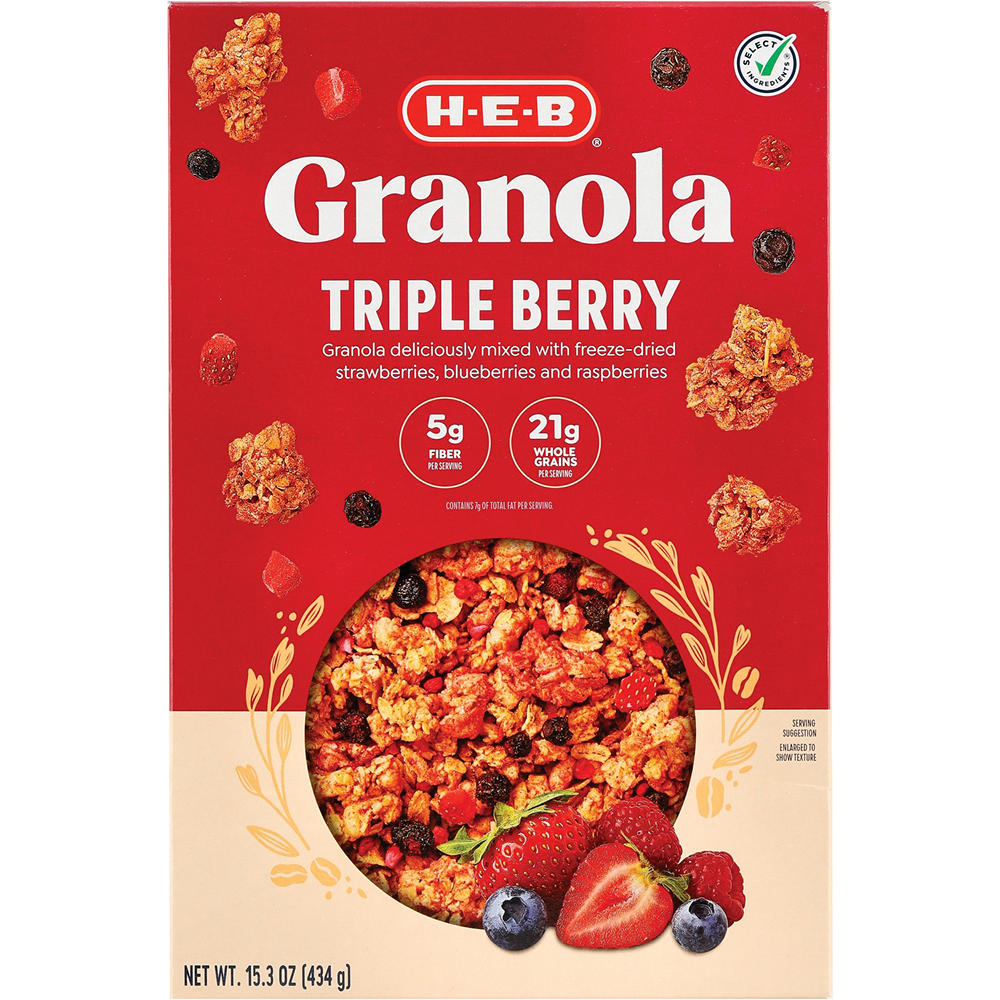 H-E-B Triple Berry Granola, 15.3 oz