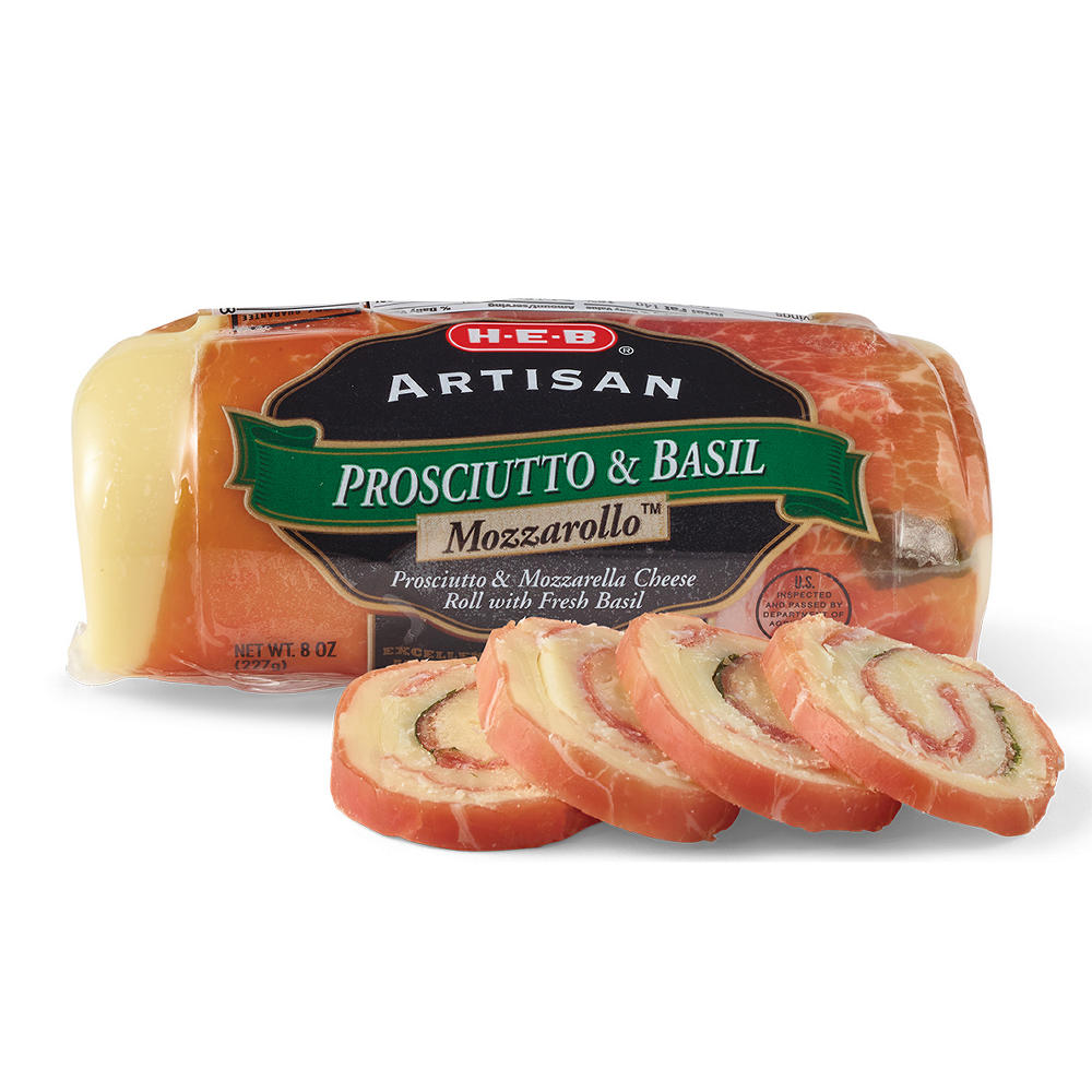 H-E-B Artisan Prosciutto & Basil Mozzarollo, 8 oz