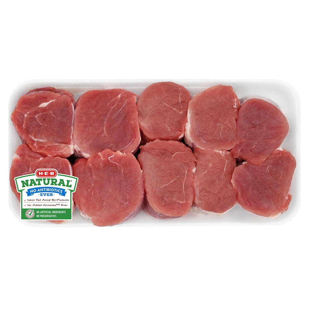 H-E-B Natural Pork Tenderloin Medallions, Extra Thick Cut, Avg. 1.7 lbs