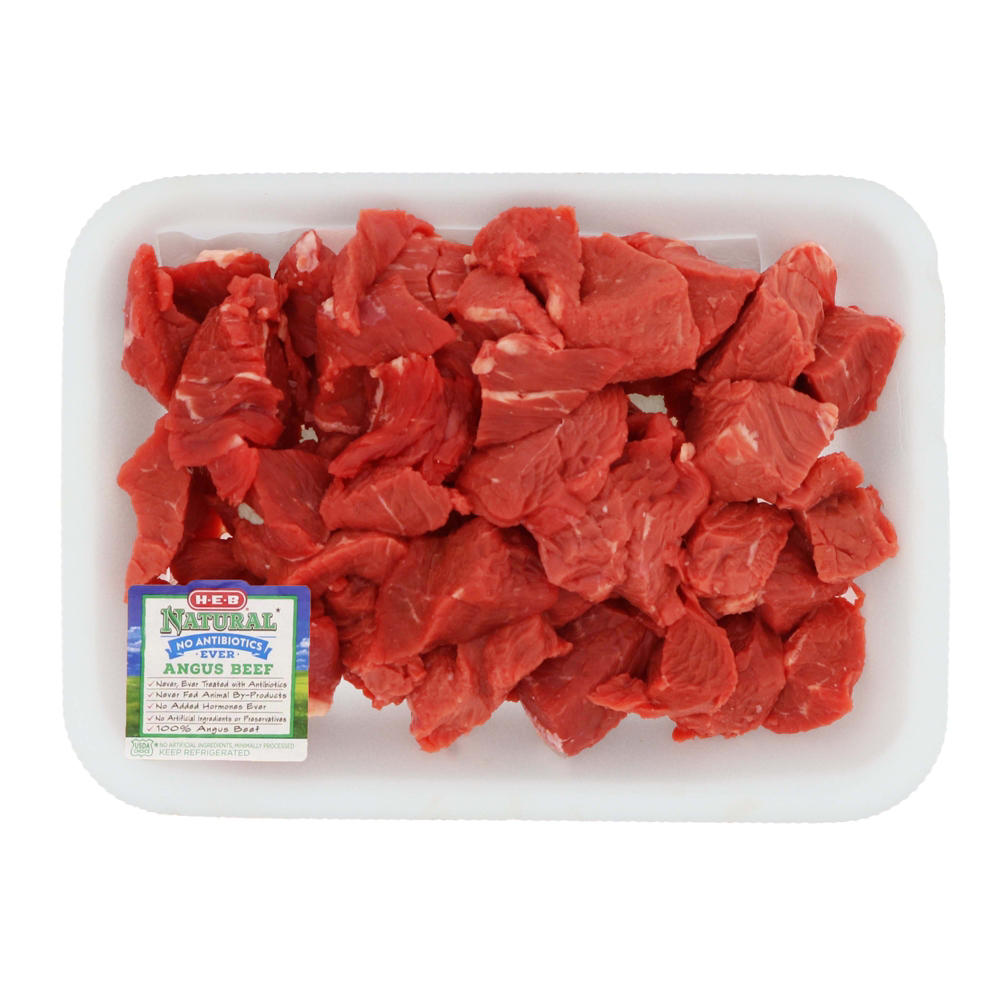 H-E-B Natural Extra Lean Beef Stew Meat - USDA Choice, Avg. 1.22 lbs