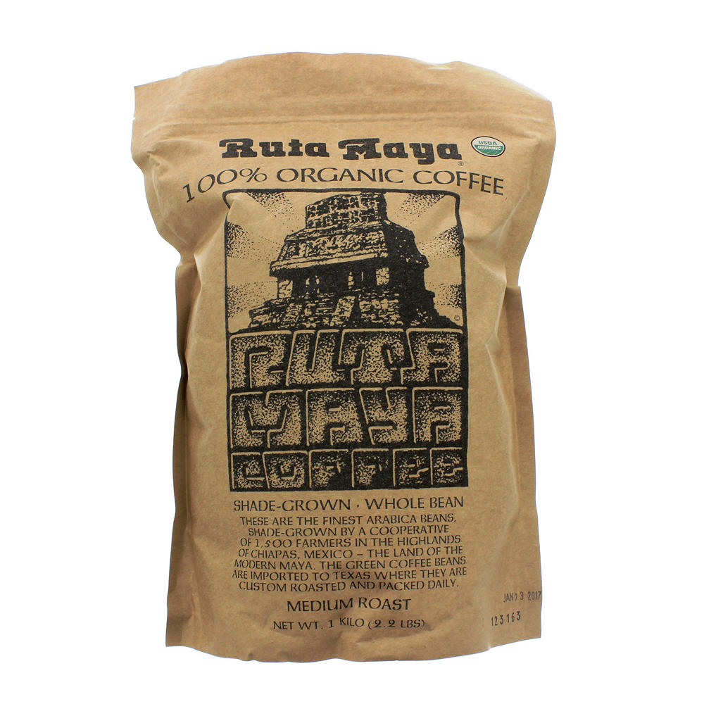 Ruta Maya Organic Medium Roast Whole Bean Coffee, 2.2 lb