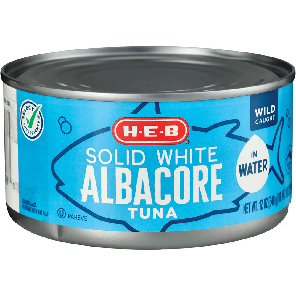 H-E-B Solid White Albacore Tuna in Water, 12 oz