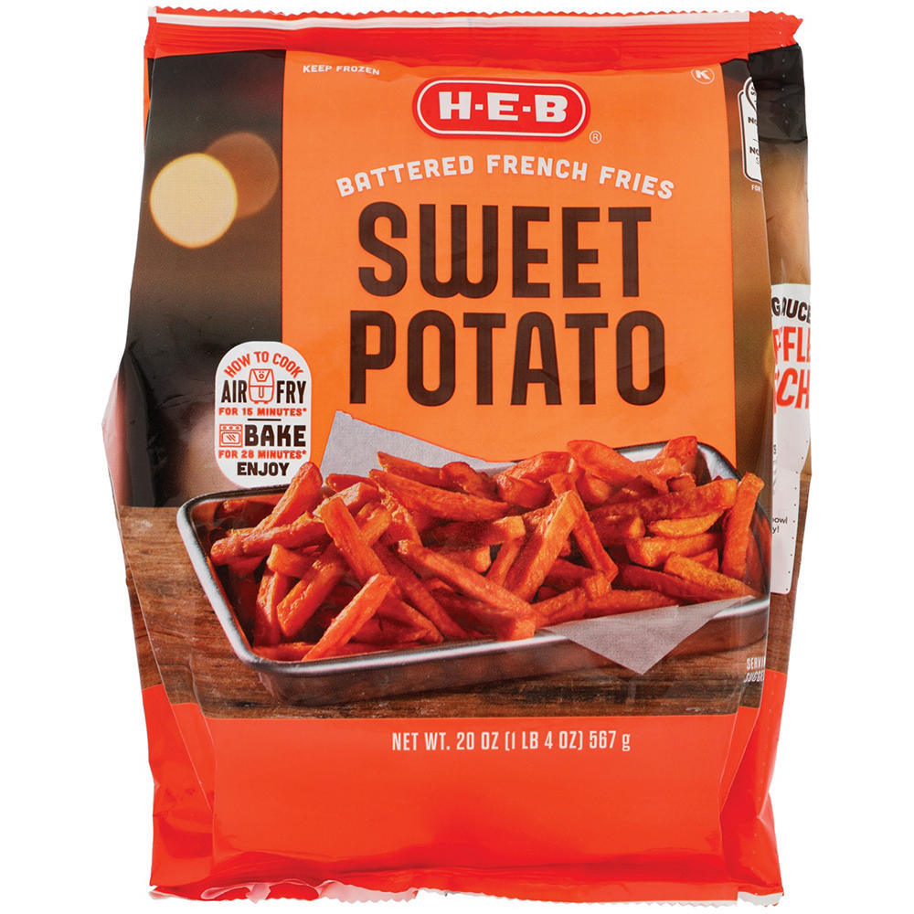 H-E-B Frozen Battered Sweet Potato Fries, 20 oz