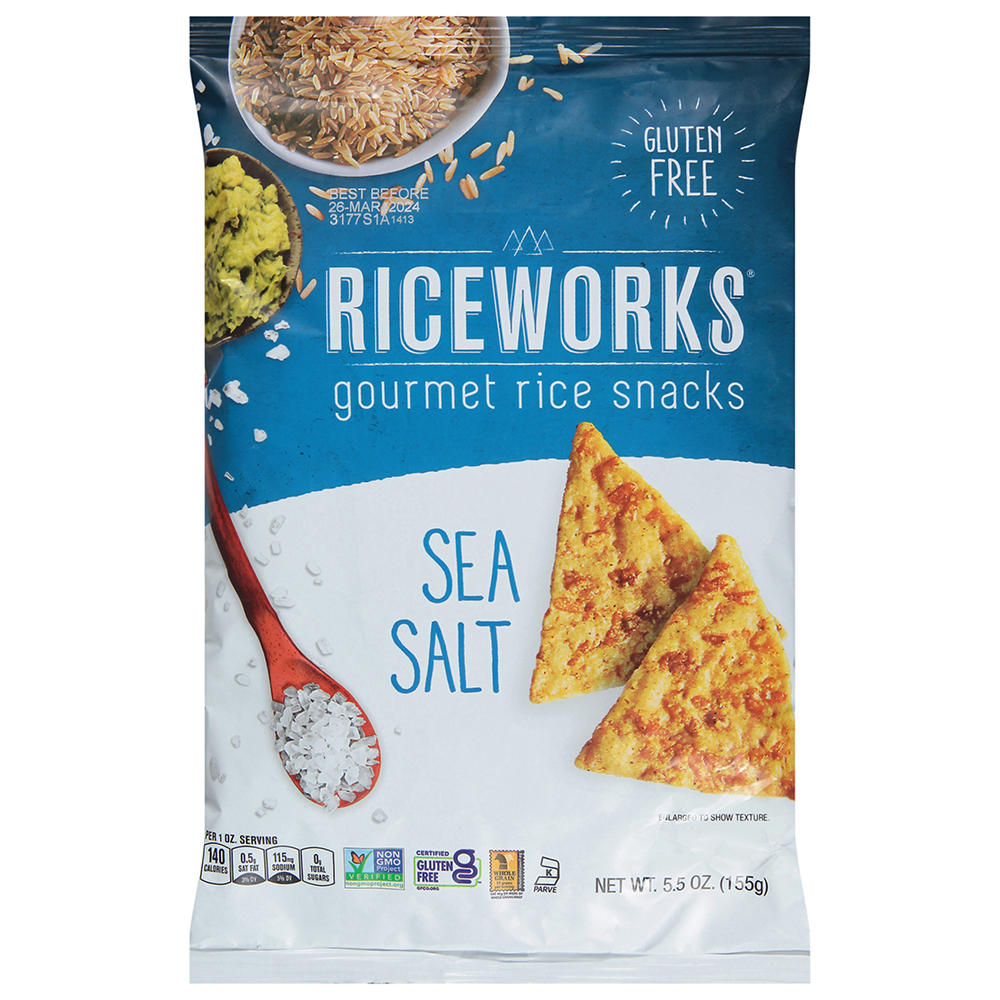 Riceworks Sea Salt Gourmet Rice Snacks, 5.5 oz