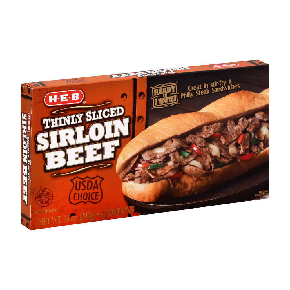 H-E-B Thinly Sliced Sirloin Beef, 14 oz